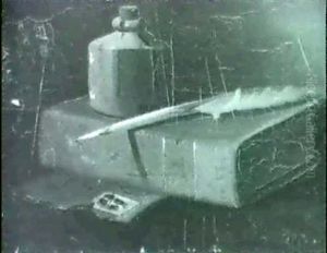 Still Life With Book And Fea- Ther by John Frederick Peto