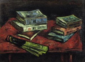 Still Life With Books And Fan by Petrascu Gheorghe