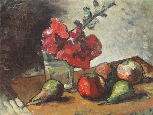 Still Life With Hollyhock And Fruits - view 1