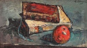 Natura Statica Cu Mar Si Doua Carti by Petrascu Gheorghe