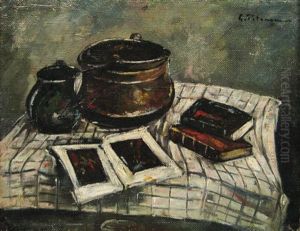 Still Life With Pan And Books by Petrascu Gheorghe