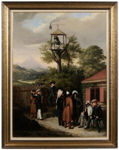 Officers At A Military Outpost During The Crimean War by Pierre Mathurin Petraud
