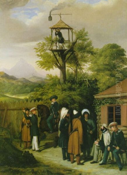 Officers At A Military Outpost During The Crimean War - view 1