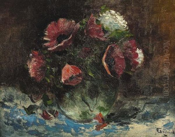 Stillleben Mit Klatschmohn In Bauchiger Vase. - view 1