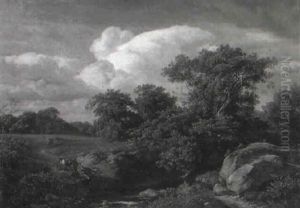 Kuhe An Der Tranke by Heinrich Petri