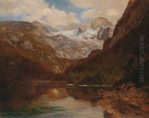 Gosausee Mit Dachstein by Konrad Petrides