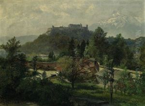 Festung Hohensalzburg Und Untersberg by Konrad Petrides