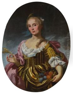 Portrait Of A Elegantly Dressed Woman As Ceres
