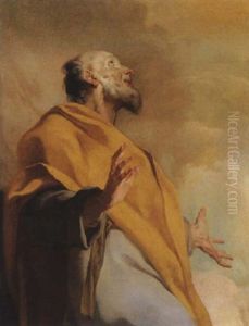 A Male Saint Or Prophet (saint Peter?) by Giuseppe Antonio Petrini