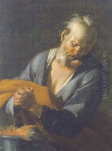 Santo In Preghiera Davanti Ad Un Braciere (allegoria Della Fede)