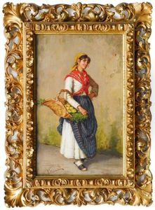 Young Italian Woman With A Basket