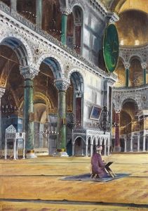 Homme En Priere A Sainte-sophie / Praying Man In Saint-sophia Basilica
