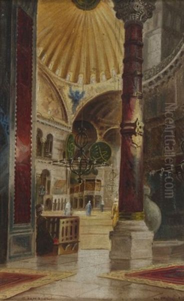 Interieur De La Basilique Sainte-sophie A Constantinople - view 1