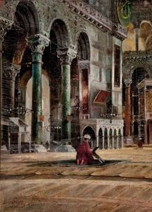 Ayasofya'da Kuran Okuyan Hoca by Wladimir Petroff