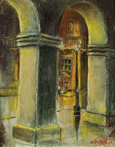 A Paris Archway At Night by Wladimir Petroff