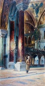 Interior Of The Hagia Sophia, Istanbul by Wladimir Petroff