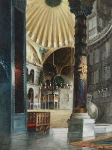 The Interior Of The Hagia Sophia, Istanbul by Wladimir Petroff