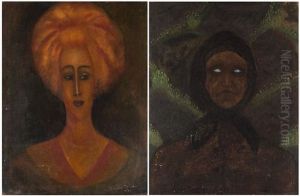 Double-sided Portrait by Ekaterina Petrova-Trotskaya