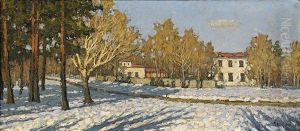 The Estate In Winter by Petr Ivanovich Petrovichev