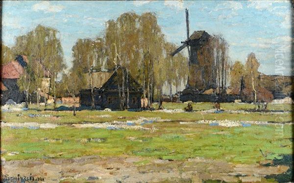 Paysage D"ete Avec Un Moulin - view 1