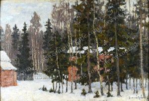 Paysage D'hiver En Foret by Petr Ivanovich Petrovichev