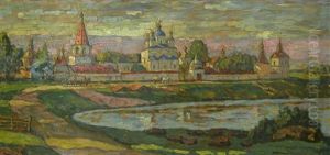Landscape With Churches At Twilight