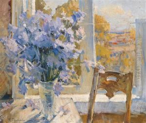 Stillleben Vor Dem Fenster by Petr Ivanovich Petrovichev