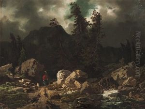 Mountain Landscape by Ladislaus Eugen Petrovits