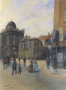 Blick Auf Den Michaelerplatz Mit Dem Alten Burgtheater by Ladislaus Eugen Petrovits