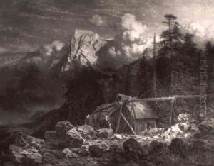 Wassermuhle In Den Bergen by Ladislaus Eugen Petrovits