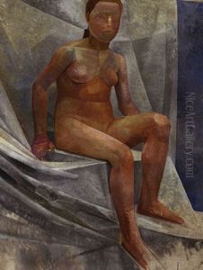 Sitzender Weiblicher Akt by Kuzma Sergievitch Petrov-Vodkin