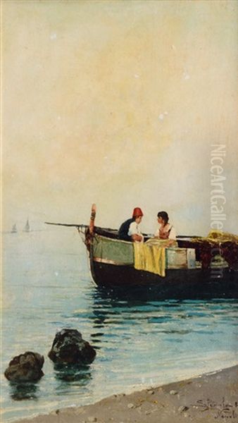 Neapolitan Lovers In A Fishing Boat - view 1