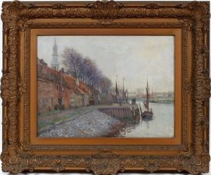 Canal Scene by Francis Paulus Petrus