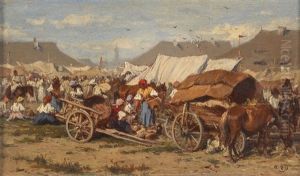 A Hungarian Market Scene by August Xaver Karl von Pettenkofen