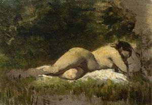 Liegender Weiblicher Akt by August Xaver Karl von Pettenkofen