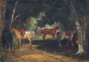 Rast Bei Der Parforcejagd by August Xaver Karl von Pettenkofen