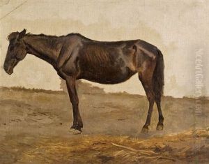 Pferd (study) by August Xaver Karl von Pettenkofen