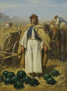 Bauer Mit Wassermelonen
