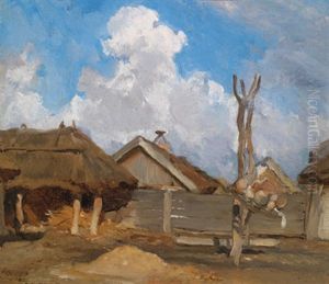 Ungarisches Bauerngehoft by August Xaver Karl von Pettenkofen
