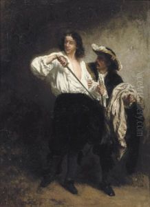 Preparing For The Duel by August Xaver Karl von Pettenkofen