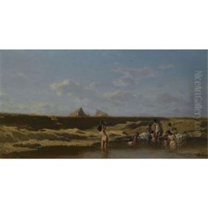 Landschaft Mit Badenden Zigeunerinnen (landscape With Bathing Gypsies) by August Xaver Karl von Pettenkofen