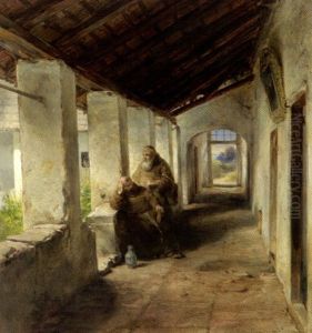 Siesta Haltende Monche by August Xaver Karl von Pettenkofen