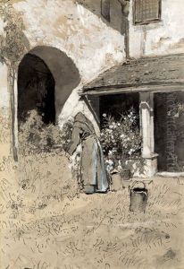 Im Klostergarten by August Xaver Karl von Pettenkofen