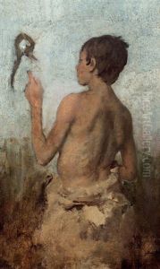 Zigeunerknabe by August Xaver Karl von Pettenkofen