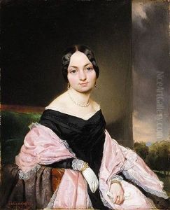 Amelie Von Nespern, Geb. Mayerhofer, Tante Des Kunstlers (portrait Of Amelie Von Nespern, Nee Mayerhofer, The Artist's Aunt) by August Xaver Karl von Pettenkofen