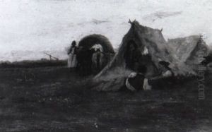 Zigeunerlager In Der Puszta