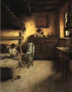 In Der Bauernstube by August Xaver Karl von Pettenkofen
