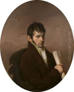 Portrait Eines Jungen Mannes Mit Papierrolle by Anton Petter