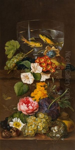 Still Life With Flowers And A Goldfish Bowl - view 1