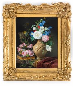 Stillleben Mit Blumen, Rosenbluten by Franz Xaver Petter